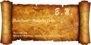 Bacher Magdolna névjegykártya
