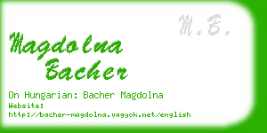 magdolna bacher business card